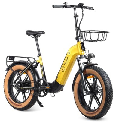 Youin Luxor Pro BK1750 Vélo électrique Pliable Fat 20 Pouces Sangle Carbone Moteur 250 W Batterie Amovible jusqu'à 100 km Freins hydrauliques Écran Couleur Suspension Premium.