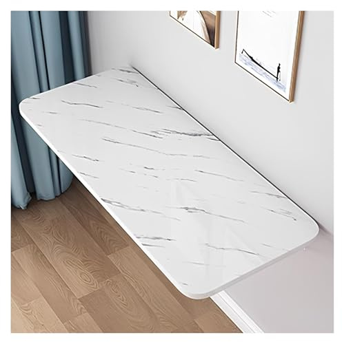 Faltbarer Computertisch zur Wandmontage, platzsparend, vielseitig, Wandregaltisch für Küche, einfach zu installierender Esstisch in weißer Steinoptik