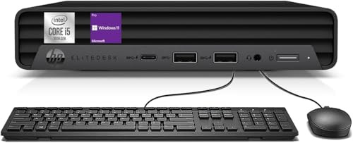 HP EliteDesk 800 G6 Mini Ordenador de Escritorio, Intel Core i5-10500, 16GB RAM, 512GB SSD, WiFi, Bluetooth, Teclado QWERTY US QWERTY Windows 11 Pro (Reacondicionado)