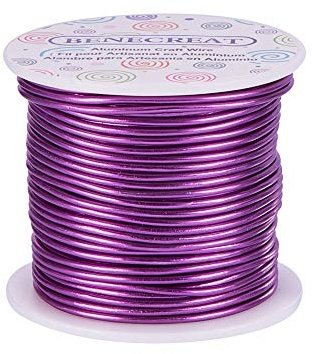 BENECREAT 12 Gauge(2mm) Aluminum Wire 100FT(30m) Anodized Jewelry Craft Making Beading Floral Colored Aluminum Craft Wire - Purple