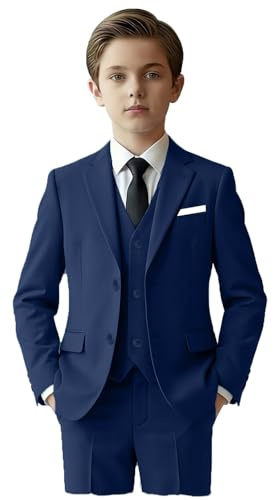 Jungenanzüge 5-teiliger Slim-Fit-Anzug für Kinder Formale Ringträgeranzüge, 10
