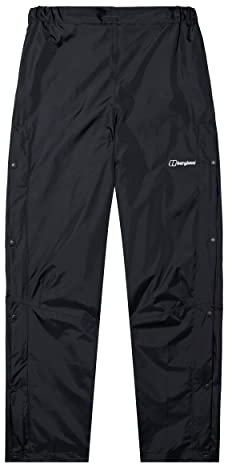 Berghaus Damen Deluge Überhose, Langlebige, Bequeme Regenhose Wasserdichte Hose, Schwarz 2.0, 36 EU Kurz 29 Zoll EU