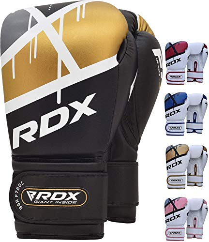 RDX Gants de boxe Muay Thai Entraînement Maya Hide Cuero, Ego Boxing Gloves pour Sparring Kickboxing Sac gants de boxe MMA Fight Training, hommes femmes, 8 10 12 14 16 oz