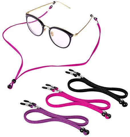 Zingso 3 Stück Brillenband Sport schwimmfähig, PU Leder Brillenkordel Brillenbänder Brillenkette Anti-Rutsch Eyewear Strap für Lesebrille, Sonnenbrille und Sport
