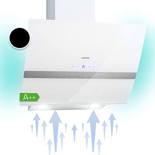 Klarstein Dunstabzugshaube Umluft/Abluft, Leise Abzugshaube, Edelstahl Wandhaube, Dunstabzugshaube mit Filter, Dunstabzugshaube 60cm, Umlufthaube mit LED-Licht, Dunstabzug Kopffrei 509 m³/h Luftstrom