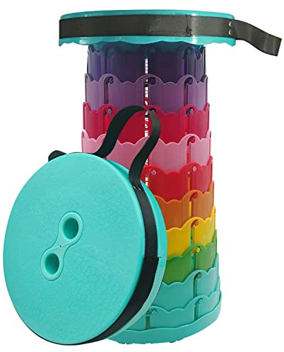 Desconocido Arco Iris Taburete de Camping Retráctil para Exteriores, Senderismo, Pesca, Barbacoa, Viajes, Carga, Taburete Plegable Portátil Carga máxima 180kg /397lbs