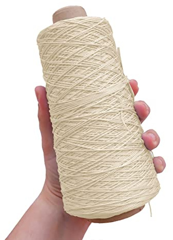 TEXTEX = Cuquillo Chain Thread. Yarn for Knitting and Crochet. Composition 100% Rayon. 1 Cone of 200grs and 600mts (Cream)