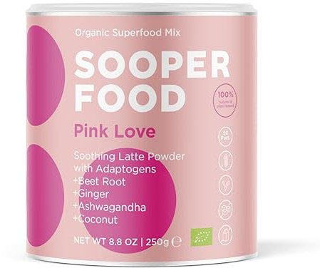 SOOPER FOOD Pink Love | Veganes Bio Superfood Pulver mit Rote Beete & Ashwagandha | Inspiriert von ayurvedischer Tradition | Glutenfrei & ohne Zucker | 50 Portionen | 250g