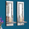 Aeveco Crystal Crush - Juego de 2 candelabros con Espejo de Diamante, portavelas de Pared Plateados, Decoraciones de Pared para Sala de Estar, Comedor (Rayas rectangulares (Estilo 4))