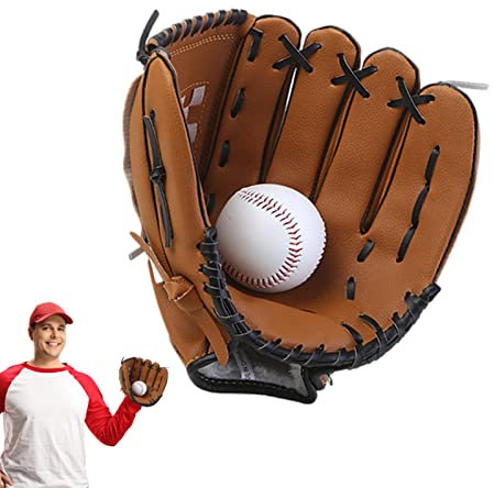 Base-Ball-Handschuhe, Schlagzeug-Handschuhe aus PU-Leder, verdickend, Tassenhandschuh mit gepolsterter Handfläche für professionelle Jugendliche, Baseball-Zubehör, Zubehör Pacienjo