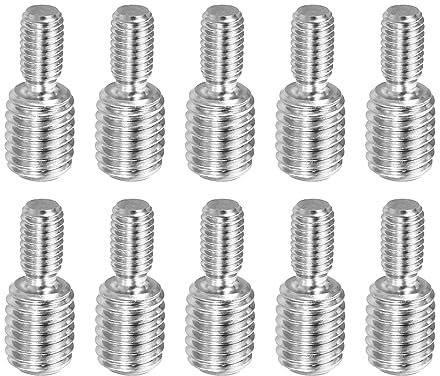 PATIKIL M5x10mm to M8x10mm Double End Threaded Stud Screw Bolt, 10 Pack 304 Stainless Steel Rod Bolts Thread Reducer Adapter for Furniture Fastener, Hardware Connectors