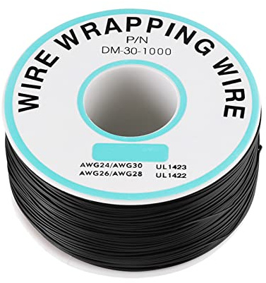 Kynar Wire Componente Elettronico 0,25 Mm Avvolgimento Filo Filo Singolo Filo 30 Awg Cavo 250 Metri Nero Filo Singolo Collegamento Cablaggio