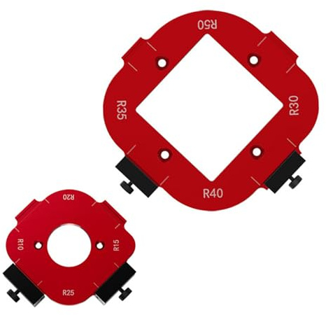 2 set radie jigg routermallar, 4-i-1 aluminiumlegering ruttmallar för routning rundade hörn R10 R15 R20 R25 R30 R35 R40 R50