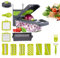 Gemüseschneider multifunktional 15-in-1 Würfelschneider Mandoline Gemüsehobel manuell vegetable chopper Obstschneider Kunststoff BPA-frei 8 austauschbare Edelstahlklingen, Gemüseschäler & Eiertrenner