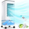 Ventilatore Condizionatore Portatile, 3 in 1 Condizionatori Portatili Evaporativo Senza Tubo, Oscillazione, Timer 1-7H, 5,5L, Telecomando 8M, 3 Velocità, 3 Scatola di Cristallo di Ghiaccio, Ruotes,
