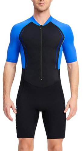Neopren Badeanzug Herren Uv Schutz Schnell Trocknender Surfanzug Neoprenanzug Einteiler Bauchweg Strandmode Sport Hydrasuit Swimsuit Zip Rashguard-Sets Strandbekleidung Bademode