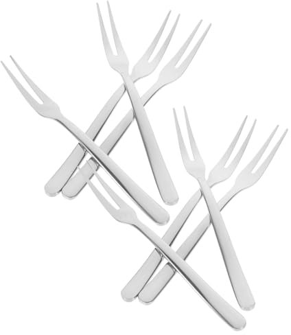 HEALSOPTHY 8 pezzi Forchette da Dessert Inossidabile Eleganti Forchettine per Antipasti e Frutta per Feste e Ristoranti Design Ergonomico e Resistente