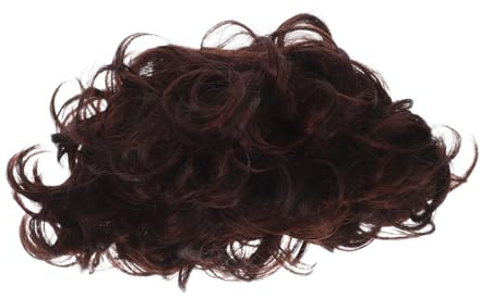 LIFKOME High Temperature Fiber Male Curly Short Wig for Men Breathable Brown Afro Toupee Natural Look Costume Hairpiece for Baldness Covering Party and Everyday Styling