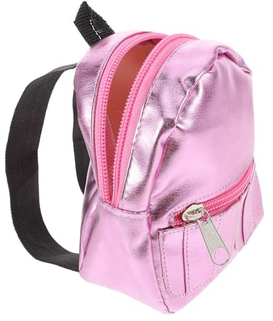 LALADEFIEE Sac À Dos Miniature pour PoupéE Rose Mini Cartable DéCoration Maison Accessoire De Bricolage Et Fournitures Scolaires Jouets