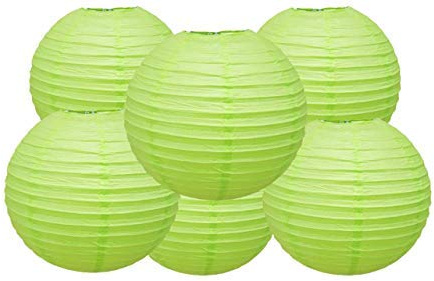 Matissa 12(30CM) Pack of 6 Paper Lantern Wedding Party Decoration Craft Lamp Shade (Spring Green)