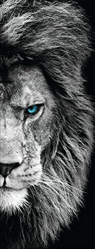 artissimo, Glasbild, 30x80cm, AG4100A, Lion, Bild aus Glas hochkant, moderne Wanddekoration aus Glas, Wandbild Wohnzimmer modern, Löwe, Raubkatze