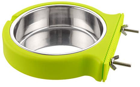 MOACC Caisse Chien Bol Amovible en Acier Inoxydable Gamelle à Suspendre pour Animal Domestique Cage Petit Bol d'eau Feeder Nourriture pour Chiens Chats Lapins Birdsgreen Pet Supplies