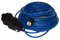 Hilark Verlängerungskabel 3 Adern 2,5 mm2 IP44 mit Schukostecker H07BQ-F 3g2,5 mm2 (3x2,5) 4 Schuko steckdosen mit Schutzkappe Elektrokabel PUR (2 Meter, schwarzer Buchsenblock, blaues Kabel)