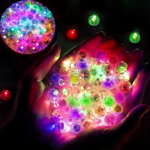 50 Stück LED Ballons Lichter, Mini LED Lichter Leuchtkugeln, Runde Led Ballonlichter Bunte Blinkende Party Licht für Weihnachten, Geburtstag, Hochzeit, Karneval, Bar Klub Deko