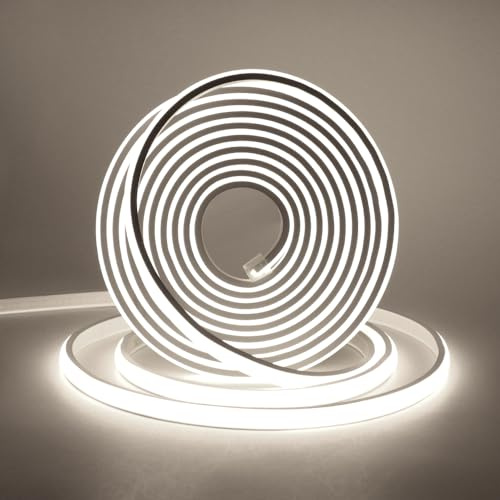 XUNATA 230V COB Neon LED Remsa, 288 Led/m Superljus Hög densitet, IP65 Vattentät Diffusion Flex LED-Ljus Band Slang för DIY-belysningsprojekt inomhus och utomhus (Vit, 10M)