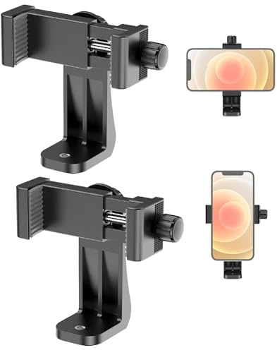 Lammcou Stativhandyhalterung Handy Stativ Adapter Zubehör für Stativ Selfie Stick Einbeinstativ, vertikale und horizontale Handy-Halter Tripod Smartphone Clip Mount