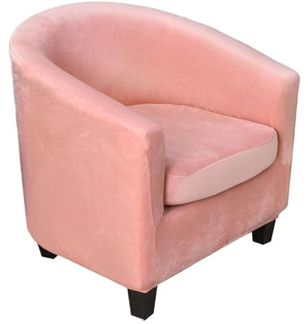 ZRCYXDW Velours Housse De Fauteuil Cabriolet Chesterfield, élastique Housse De Fauteuil Club Housse De Canapé Tub Chair Amovible Housse De Fauteuil Chesterfield-Rose-2 pièce