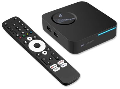 RockTek GX1 Google Certified Android TV Box con Realtek RTD1325, 4GB LPDDR4 RAM, 32GB de Almacenamiento, WiFi 6 y Bluetooth 5.2, Dolby Atmos, 4K HDR Streaming Media Player