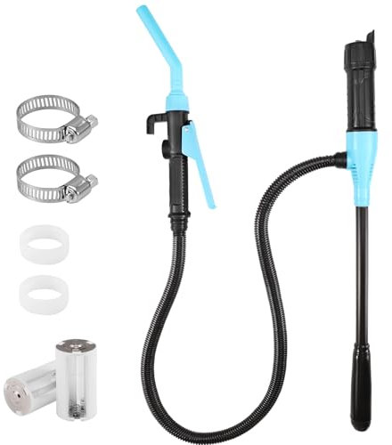 Pompa Trasferimento Liquido Pompa Multifunzione Alimentata a Batteria, Pompa Fino a 9 Litri (2,4 GPM) Al Minuto Pompa Portatile per Benzina, Diesel Acqua, Carburante (Blu)