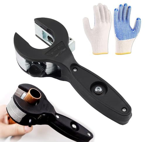 KBIBCK Cortador de tubos de trinquete, cortador de tubos de cobre 2 en 1, cortadores de tubos de trinquete portátiles, cortadores de tubos ajustables de 8 a 29 mm de diámetro, cortador de tubos para