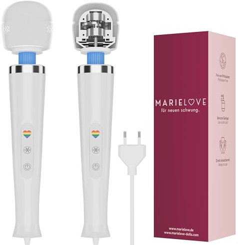 MARIELOVE Magic Wand massaggiatore – Massaggio ad alte prestazioni | 20 livelli | Forte vibrazione e testa flessibile in silicone | ideale per rilassamento muscolare, massaggio collo, schiena e corpo