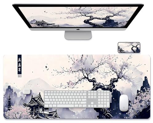 OLDBER Alfombrilla Ratón XXL – Alfombrilla Gamer, Mejora la Velocidad y Precisión, Antideslizante, 800 x 300 x 3mm, Estilo Pintura con Tinta/Excel