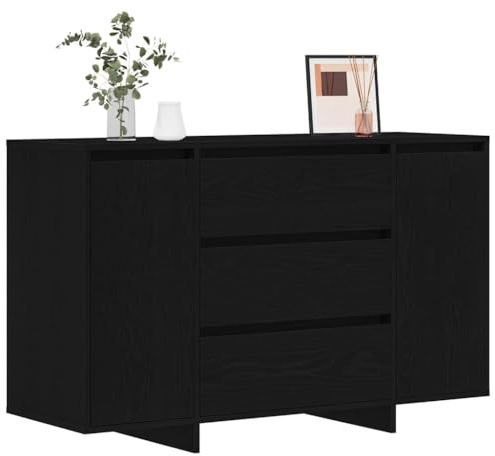 vidaXL Credenza Rovere Nero 120 x 41 x 75 cm Legno Multistrato, Mobile da Soggiorno Elegante, unità Moderna per stoccaggio, armadietto Rettangolare Resistente, Pratico per organizzare