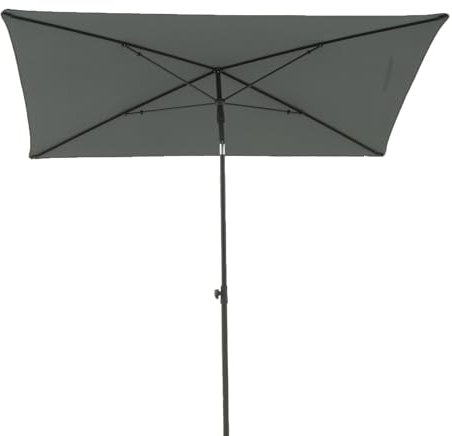 RELAX4LIFE Parasol de Jardin Extérieur, Parasol Déporté Rectangulaire 213x140 cm Inclinable Protection Solaire, Parasol de Balcon Pliable sans Pied pour Jardin Terrasse Patio Piscine Plage (Gris)