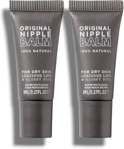 2xOriginal Nipple Balm 8mL Each, 10-in-1 Multi-Purpose Moisturizer for Dry Skin,Lips,Hair,Cuticles & More,100% Natural Lanolin Nipple Cream & Lip Balm,Fragrance & Cruelty Free - Travel Size