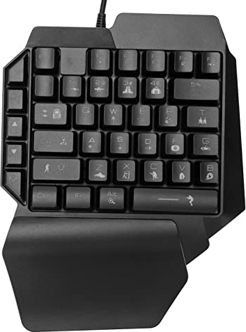 Cryfokt Enhandsspeltangentbord, RGB-bakgrundsbelysning, Plug and Play Half Keyboard, Warframe för Datorspel, Wired för