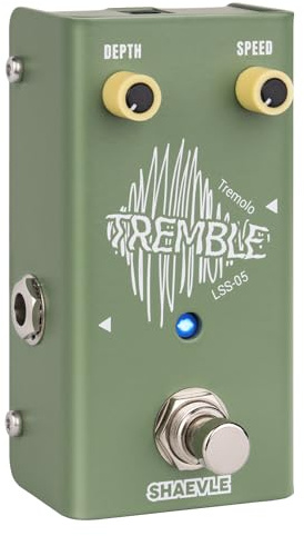 SHAEVLE Tremolo Effect Pedal for Guitar – All-Analog Circuit, True Bypass, Volume-Compensated Depth Control, Compact Stompbox TREMBLE(Tremolo)