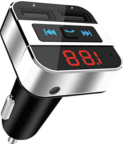 TnB Bluetooth FM Transmitter Auto, FM Transmitter Auto, Zigarettenanzünder-Ladegerät, Bluetooth-Adapter für Auto, Freisprecheinrichtung für Telefonanrufe - Schwarz