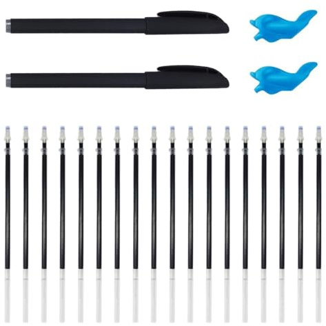 KSJEHW 18 Nachfüllpackungen, mit 2 magischen Stiften, 2 Stück Steckdosenkorrektur, für Buch, Kalligraphie, Kinder, wiederverwendbar