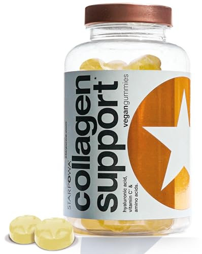 Starpowa Collagen Gummies for Women - Health & Skin Supplements for Healthier Skin, Joints, Hair & Nails - Vitamin C, Hyaluronic Acid & Bamboo Silica - Boosts Collagen Production - Lemonade, 60 Chews