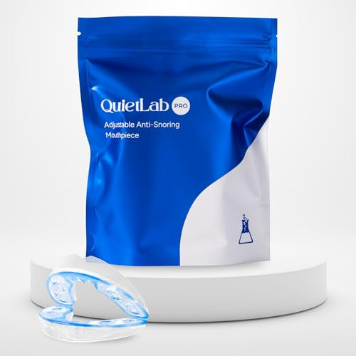 QuietLab Pro Anti Snoring Mouthpiece, 25 Adjustable Positions, Medical-Grade Materials, No Molding Required, BPA & Latex-Free, Breathe Freely While Sleeping, Anti Snore Mouth Guard | Patented Design