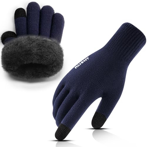 Rahhint Gants Hiver Laine Chauds Tactiles Homme Femme pour Ski Sport Running Randonnée Smartphone Conduite