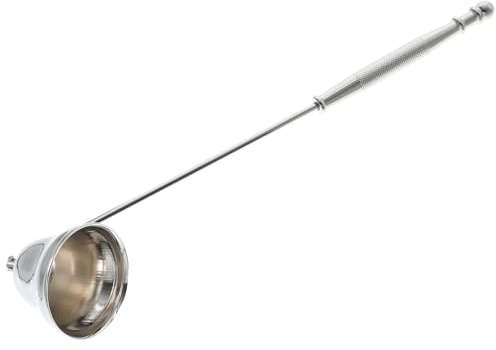 MUCKLILY Spegnitoio per Candele in Acciaio Inossidabile Argento, Strumento Elegante e Portatile per Spegnere la Fiamma in Sicurezza, per Feste e Matrimoni