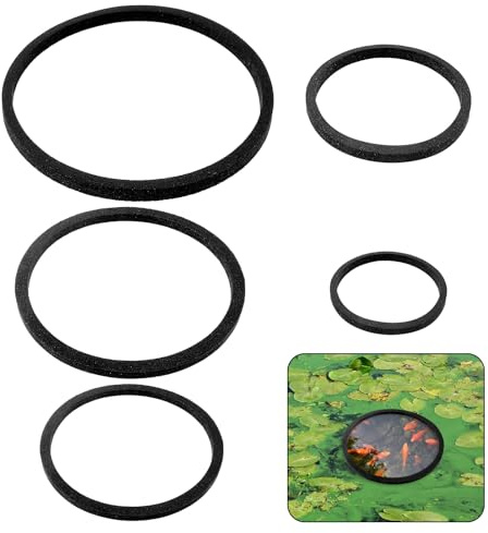 5 anillos flotantes para plantas, 5 tamaños para acuario, anillo de alimentación de peces de eva, dispensador de alimento para peces, para acuarios, para sujetar o separar plantas flotantes