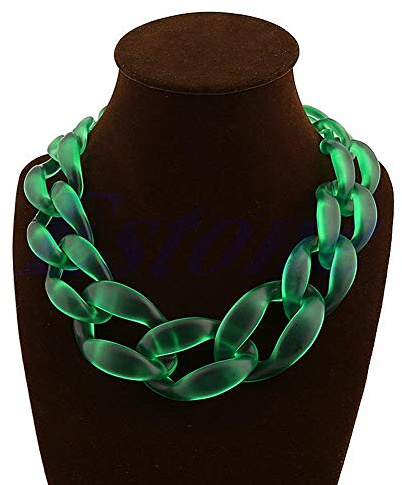YoungerY Lackingone Acrylhalsband Chunky Choker Statement Bib Kette Halskette Anhänger