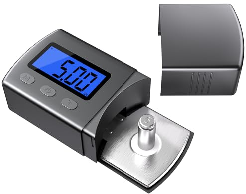 DIGITNOW Digital Turntable Stylus Force Scale Gauge 0.01g/5.00g,Tracking Force Pressure Scale for Tonearm Phono Cartridge, Blue LCD Backlight